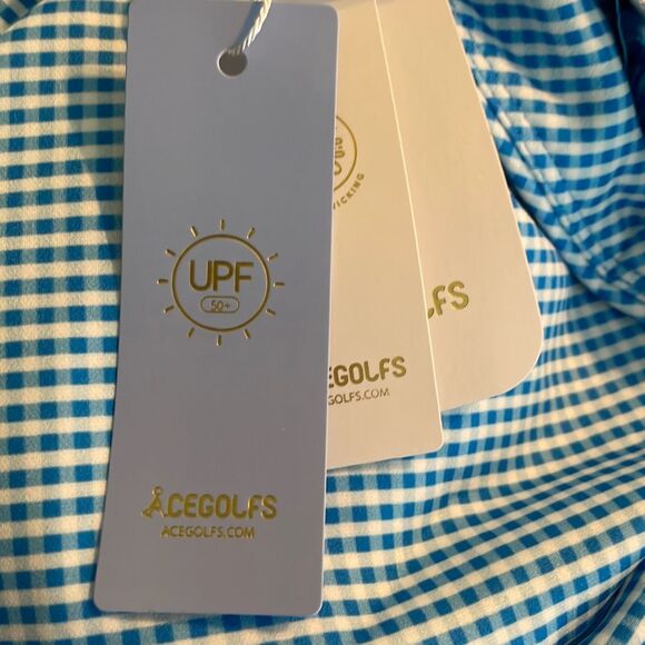 Acegolfs Eagle Golf 28" Performance Stretch Ankle Pants Blue White Gingham Check - Picture 12 of 12